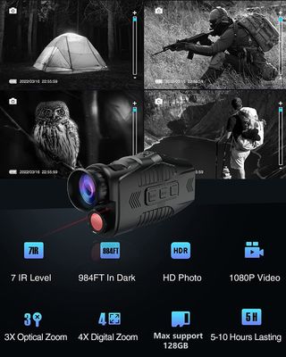Digital Monocular Night Vision Infrared Illuminator Video Recording